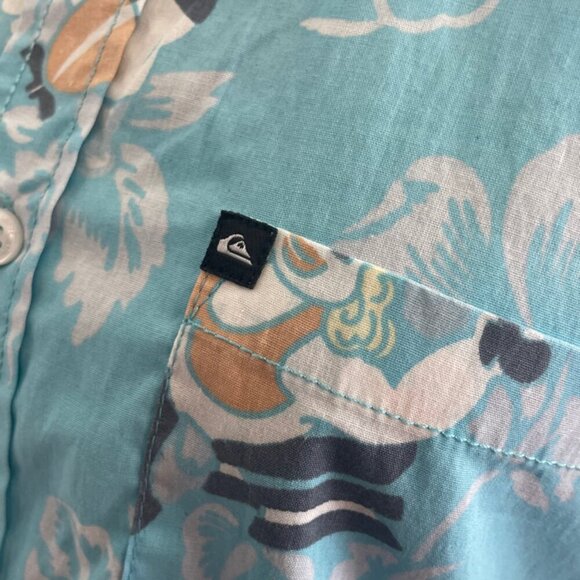 QUICKSILVER HAWAIIAN SHIRT NAUGHTY MAMA IN A ROCKET PRINT SZ M VERSATILE ICONIC - Picture 15 of 16